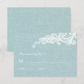 Réponse du RSVP de Burlap et de Lace Wedding (Devant / Derrière)