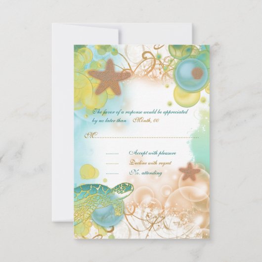 Réponse du thème de mariage de plage rsvp (Dos)