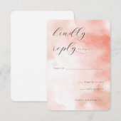 Réponse Élégante Aquarelle Pêche RSVP (Devant / Derrière)