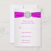 Réponse élégante argent et fuchsia RSVP (Dos)