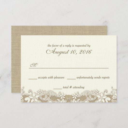 Réponse élégante au Mariage campagnard (Devant / Derrière)