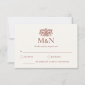 Réponse élégante avec monogramme de mariage, Envel (Devant)