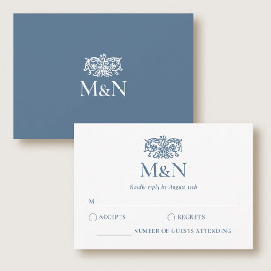 Réponse élégante avec monogramme de mariage, envel