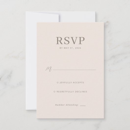 Réponse Élégante Beige Minimaliste (Devant)