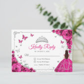Réponse Élégante Chic Fuchsia Rose Argent Quincean (Debout devant)