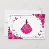Réponse Élégante Chic Fuchsia Rose Argent Quincean (Dos)