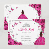 Réponse Élégante Chic Fuchsia Rose Argent Quincean (Devant / Derrière)