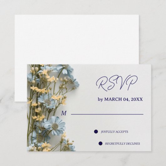 Réponse élégante classique florale pour mariage (Devant / Derrière)