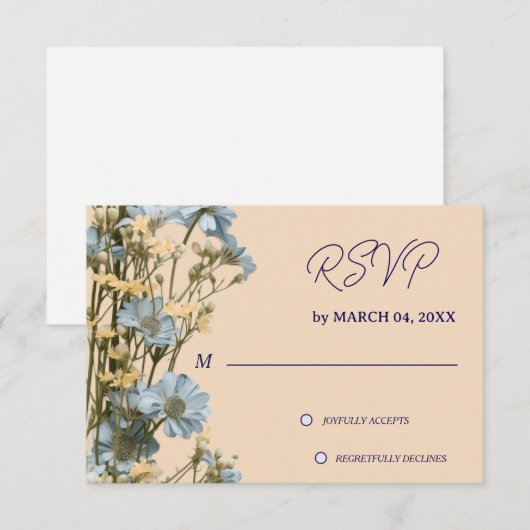 Réponse élégante classique florale pour mariage (Devant / Derrière)