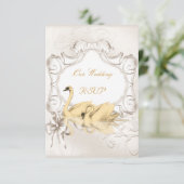 Réponse élégante de mariage blanc or crème Ensembl (Debout devant)