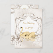 Réponse élégante de mariage blanc or crème Set de (Devant / Derrière)