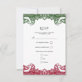 Réponse élégante de mariage de fête verte et rouge (Devant)