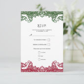 Réponse élégante de mariage de fête verte et rouge (Debout devant)