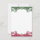 Réponse élégante de mariage de fête verte et rouge (Dos)
