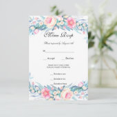 Réponse élégante de menu floral à l'aquarelle (Debout devant)