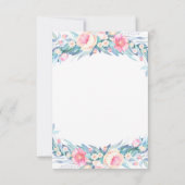 Réponse élégante de menu floral à l'aquarelle (Dos)