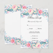 Réponse élégante de menu floral à l'aquarelle (Devant / Derrière)