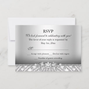 Réponse élégante diamant argent RSVP