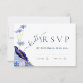 Réponse élégante du Mariage Fleur sauvage bleu (Devant)