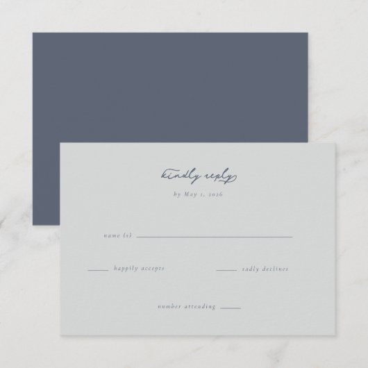 Réponse Élégante Navy Minimaliste (Devant / Derrière)