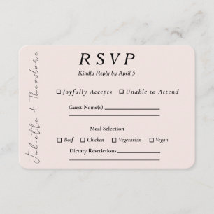 Réponse Élégante Rose avec Choix d'Entrée