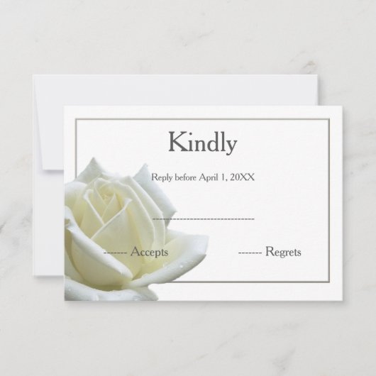 Réponse élégante rose blanche et argent (Devant)