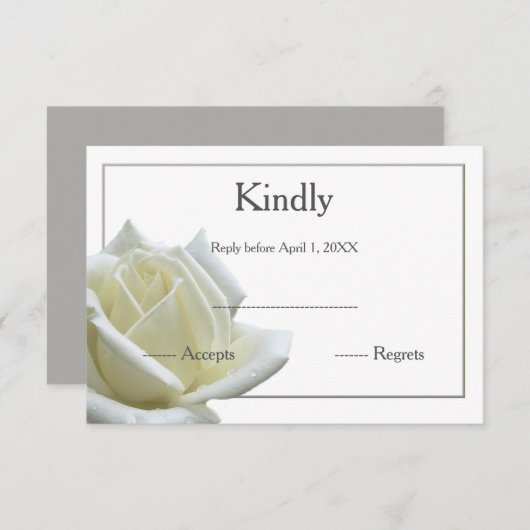 Réponse élégante rose blanche et argent (Devant / Derrière)