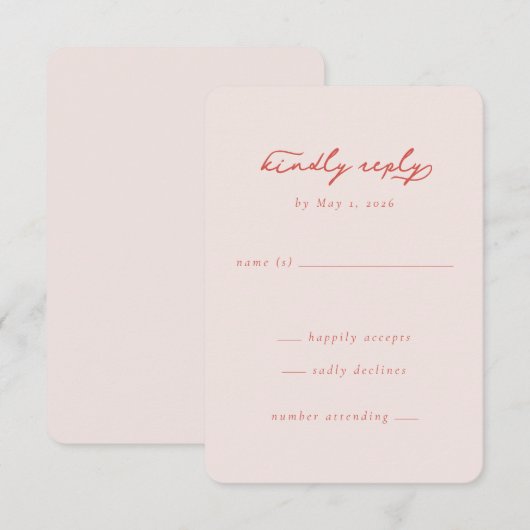 Réponse Élégante Rose Minimaliste (Devant / Derrière)