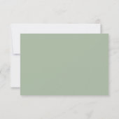 Réponse Élégante Verte Minimaliste RSVP (Dos)