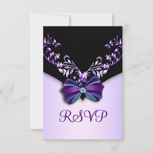 Réponse élégante violette avec diamant noir (Devant)