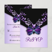 Réponse élégante violette avec diamant noir (Devant / Derrière)