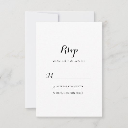 Réponse en espagnol (Devant)