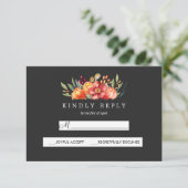 Réponse en gris Mariage floral peint Rsvp (Debout devant)