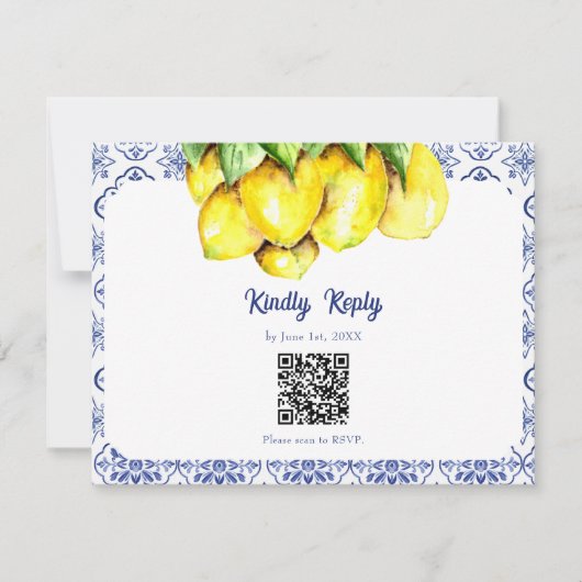 Réponse en ligne par QR code pour mariage italien (Devant)