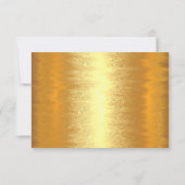 Réponse Fête de Mariage Doré Feuille Simple (Dos)