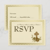 Réponse florale marron avec croix (Devant / Derrière)