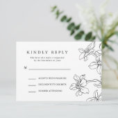 Réponse florale moderne noir et blanc, Mariage (Debout devant)