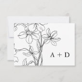 Réponse florale moderne noir et blanc, Mariage (Dos)