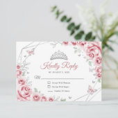 Réponse florale rose argent pour Quinceanera (Debout devant)