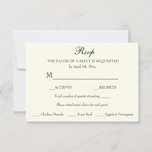 Réponse ivoirienne RSVP minimaliste classique élég (Devant)