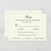 Réponse ivoirienne RSVP minimaliste classique élég (Devant / Derrière)