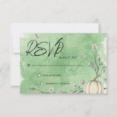 Réponse Mariage Automne Citrouille Vert Rustique (Devant)
