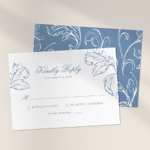Réponse Mariage Bleu Rococo Vintage