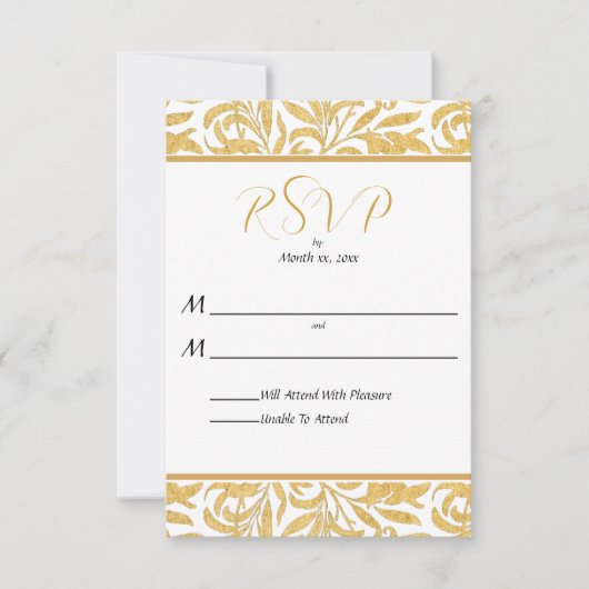 Réponse Mariage de style Elegant Or et Noir (Devant)