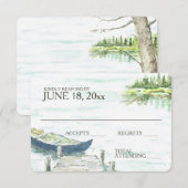 Réponse Mariage du lac Canoe Watercolor (Devant / Derrière)