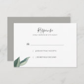 Réponse Mariage Feuille botanique moderne (Devant / Derrière)