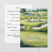 RÉPONSE mariage GOLF style aquarelle (Devant / Derrière)