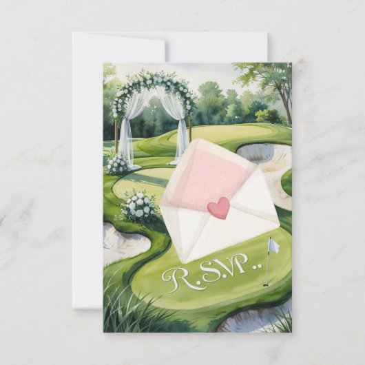 RÉPONSE mariage GOLF style aquarelle (Devant)