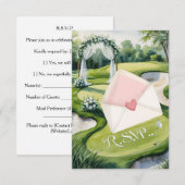 RÉPONSE mariage GOLF style aquarelle (Devant / Derrière)