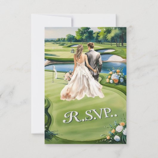 RÉPONSE mariage GOLF style aquarelle (Devant)